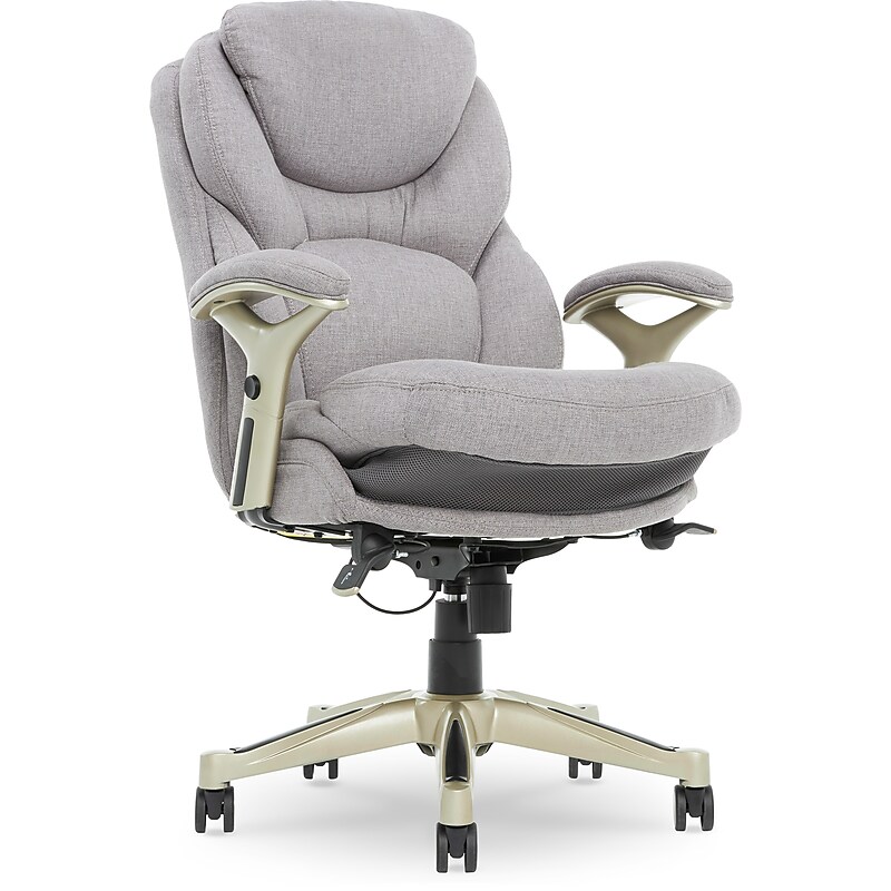 Serta Claremont Ergonomic Fabric Swivel Executive Chair with Back in Motion Technology, Light Gray (44186D) image 1