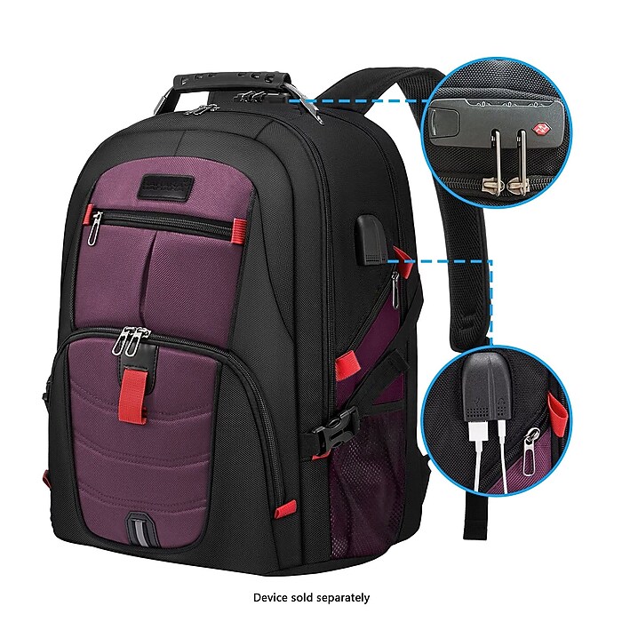 backpacks for laptops staples SaharaCase All-in-One Laptop Backpack, Large, Black/Purple (LT00088)