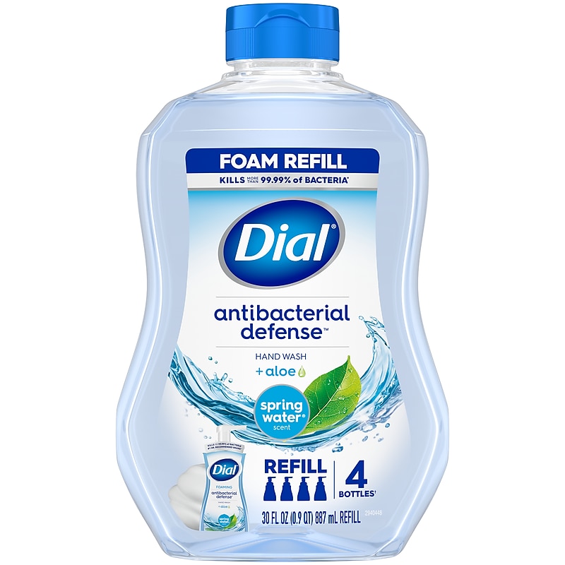 Dial Antibacterial Defense Foaming Hand Soap Refill, Spring Water Scent, 30 Fl. Oz. (17000350875) image 1