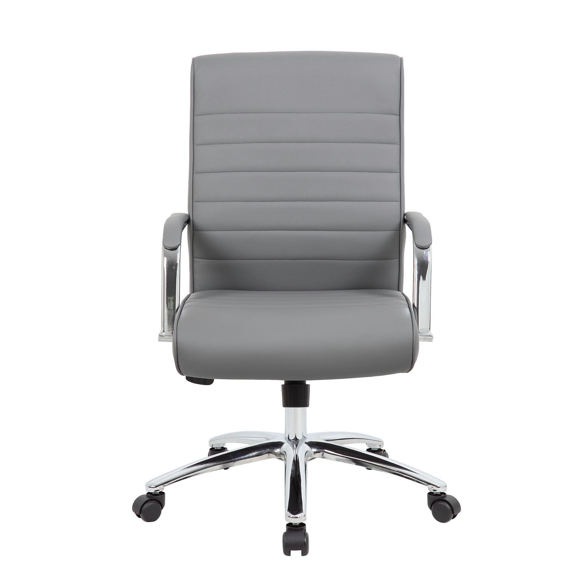 Boss Office Products Ergonomic CaressoftPlus Swivel Conference Chair, Gray/Chrome (B696CRB-GY) Sansujyuku sansujyuku.com
