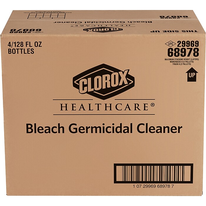 Clorox Healthcare Bleach Germicidal Cleaner Refill, 128 oz., 4