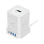 Uncaged Ergonomics Cube 4-Outlet 4-USB Port Surge Protector, 10', White (WC-10-w)~#|#~0ACE7B27-023F-4842-A7F4F87C6F82370B_sc7