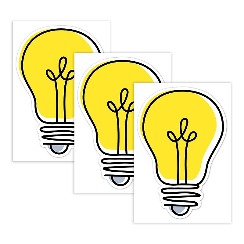 Creative Teaching Press Core Décor Doodle Lightbulb Designer Cut-Outs, 36/Pack, 3 Packs/Bundle (CTP10591-3) image 1