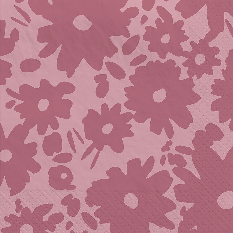 Party City Floral Beverage Napkin, 2-Ply, Mauve, 40/Pack (AM600007) image 1