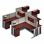 Bush Business Furniture Office in an Hour 63"H x 129"W 4 Person X-Shaped Cubicle Workstation, Hansen Cherry (OIAH007HC)~#|#~0ADDBB70-1186-4011-8BDA773F3C5E4FE4_sc7