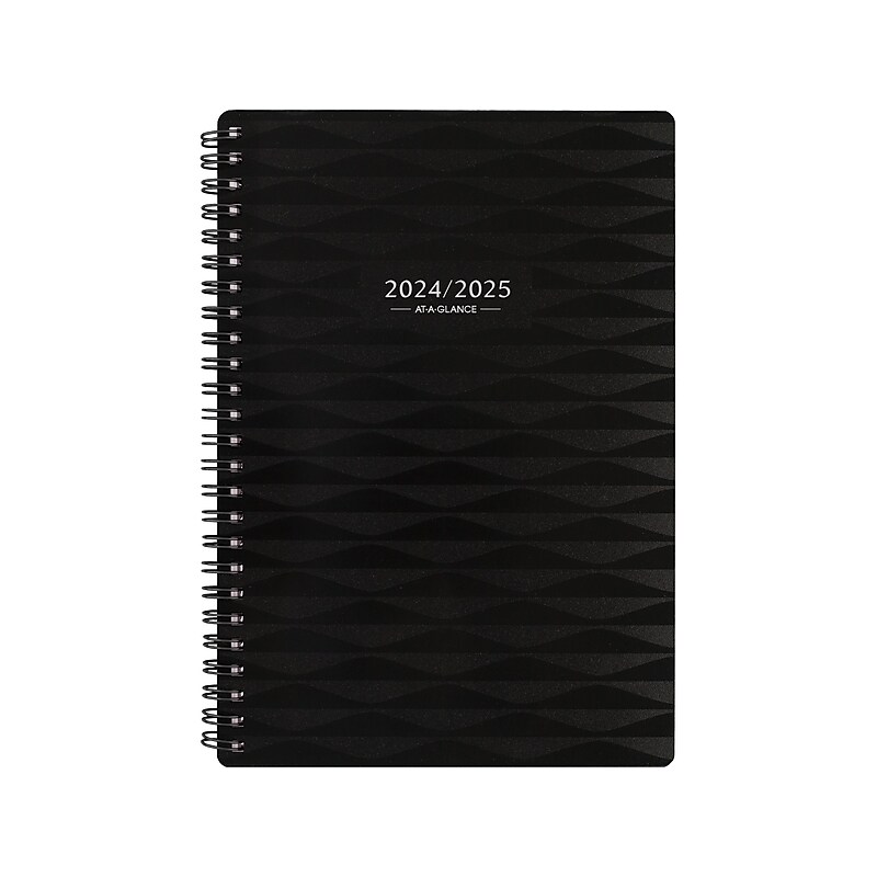 2024-2025 AT-A-GLANCE Elevation 5.5" x 8.5" Academic Weekly & Monthly Planner, Poly Cover, Black (75-101P-05-25) image 1