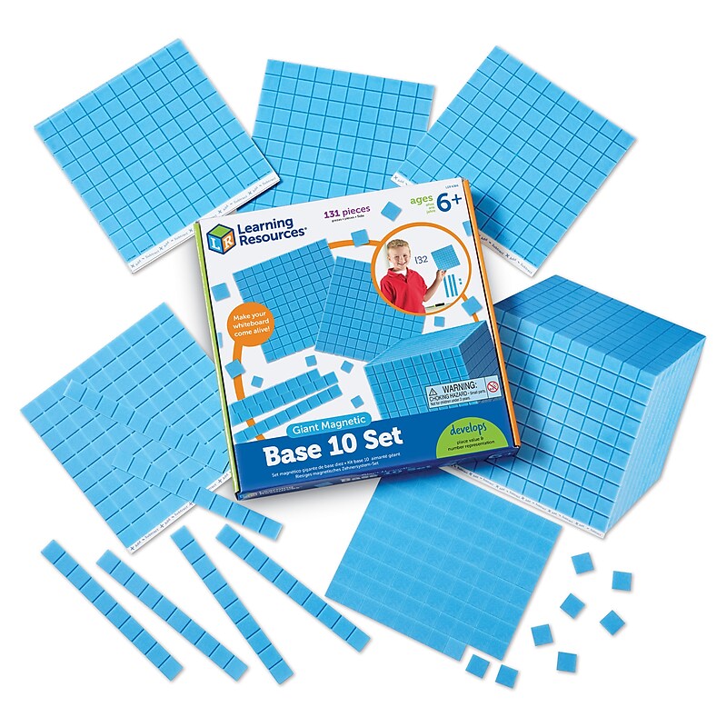Learning Resources Giant Magnetic Base Ten Set, Blue (LER6366) image 1