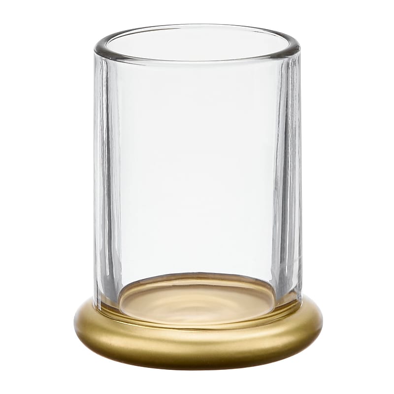 mDesign Glass Pencil Cup, Clear/Soft Brass (26030) image 1