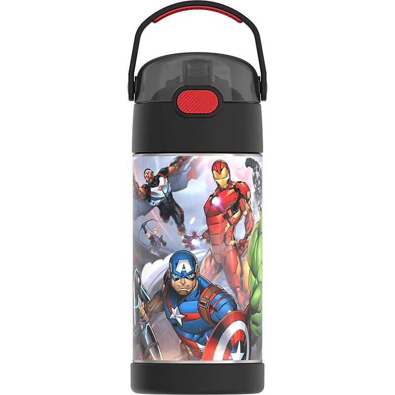 Thermos FUNtainer Avengers Stainless Steel Vacuum Insulated Water Bottle, 12 oz. (EAF4104AV6) image 1