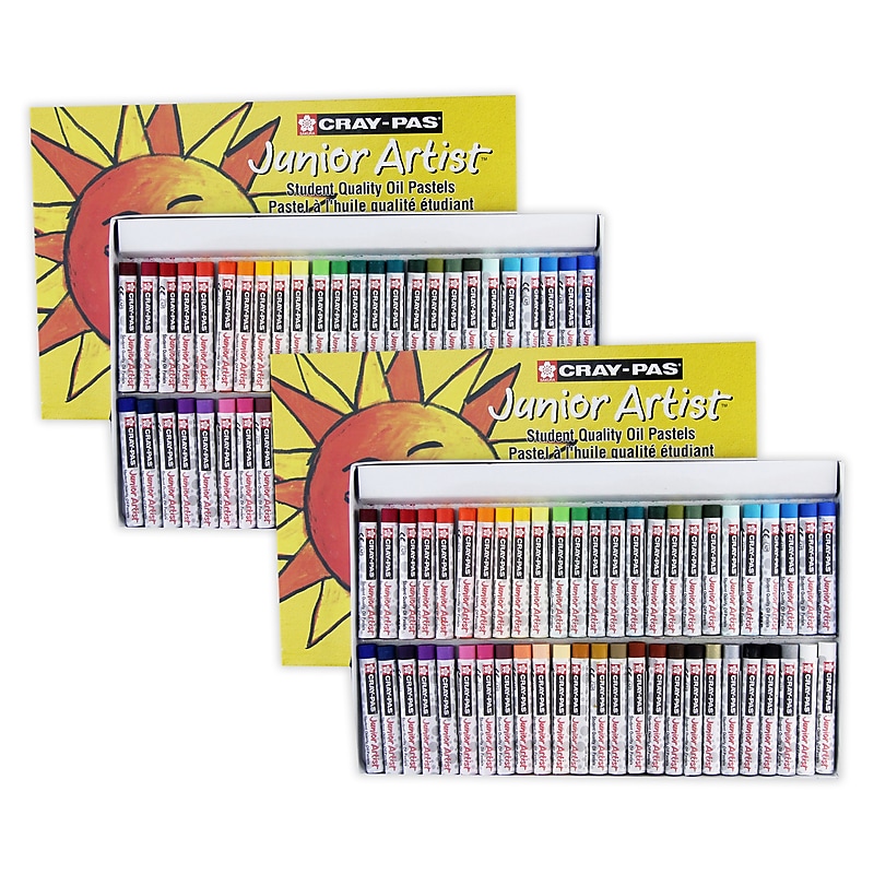 Sakura Cray-Pas Junior Artist Oil Pastels, 48 Assorted Colors, 50/Set, 2 Sets/Bundle (SAKXEP50-2) image 1