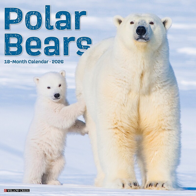 2026 Willow Creek Polar Bears 12" x 12" Monthly Wall Calendar (56059) image 1