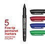 Staples Duramark Permanent Marker, Fine Tip, Assorted, 5/Pack (ST62955)~#|#~0B009DBA-88DE-456E-ABC8A5D5D2DDCD82_sc7