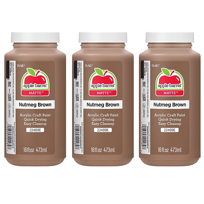 Apple Barrel Acrylic Paint Matte, 16oz., Nutmeg Brown, 3/Pack(APP22489E-3) image 1