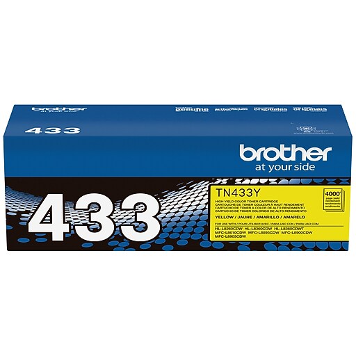 Brother TN-433 Yellow High Yield Toner Cartridge, Print Up to