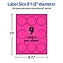Avery Round Scalloped Laser/Inkjet Multipurpose Labels, 2.5" Dia, Neon Magenta (720/Box)~#|#~0B166AFE-DFDC-4D80-A050EB54F4847061_sc7