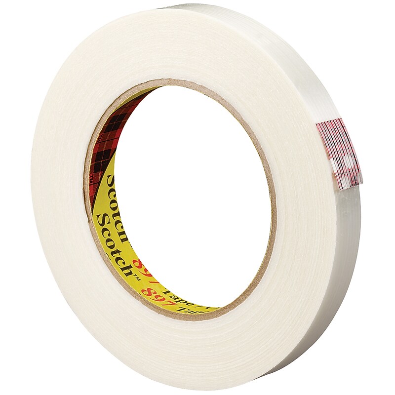 Scotch 897 Strapping Tape, 0.75" x 60 yds., 3" Core, White, 12/Carton(T91489712PK) image 1