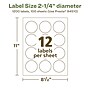 Avery EcoFriendly Laser/Inkjet Circle Multipurpose Labels, 2-1/4" Dia., White, 1200/Box (94510)~#|#~0B2ABB67-12FE-42DB-9745245790580EA6_sc7