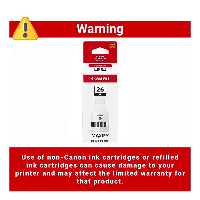 Canon GI-26 Black High Yield Ink Cartridge Refill (4409C001) | Staples