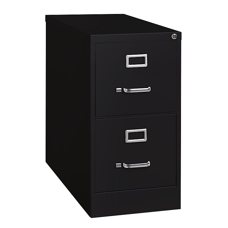 Hirsh Commercial 2-Drawer Vertical File Cabinet, Letter Size, Lockable, 28.375"H x 15"W x 26.5"D, Black (14101) image 1