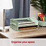 Staples Plastic Side Loading Stackable Letter Tray, Letter Size, Sage Green, 2/Pack (ST63885)~#|#~0B41DCC1-7D79-44E5-AFCC9A0101C4AB3C_sc7