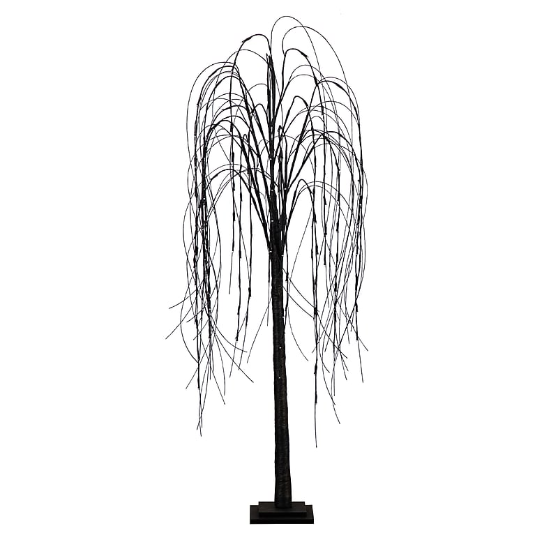 Nearly Natural 5' Pre-Lit Halloween Black Willow Artificial Fall Tree with 144 Orange and Purple LED Lights (T4754) image 1