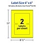 Avery Laser/Inkjet Multipurpose Rectangle Labels, 4" x 6", Neon Yellow, 160/Box (94278)~#|#~0B4EF19D-DDF8-41CF-A5DB1865AD28E474_sc7