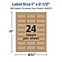 Avery Laser/Inkjet Multipurpose Labels, 1" x 2.5", Kraft Brown, 24 Labels/Sheet, 15 Sheets/Pack (94221-KMP15)~#|#~0B596436-89A8-4B0B-9F48452684A67F66_sc7