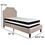 Flash Furniture Brighton Tufted Upholstered Platform Bed in Beige Fabric with Pocket Spring Mattress, Twin (SLBM1)~#|#~0B70E2F4-C7C2-4B97-BDBBA66F0085BF52_sc7