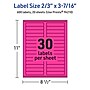 Avery Laser/Inkjet Rectangle Multipurpose Labels, 2/3" x 3-7/16", Neon Magenta, 600/Pack (94210)~#|#~0B74FD90-89BA-4B72-AC09772A1CFDF353_sc7