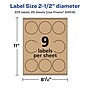 Avery Laser/Inkjet Multipurpose Labels, 2.5" x ", Kraft Brown, 225/Pack (94516)~#|#~0B830431-567F-4CF4-ABD8002B6FD6F854_sc7