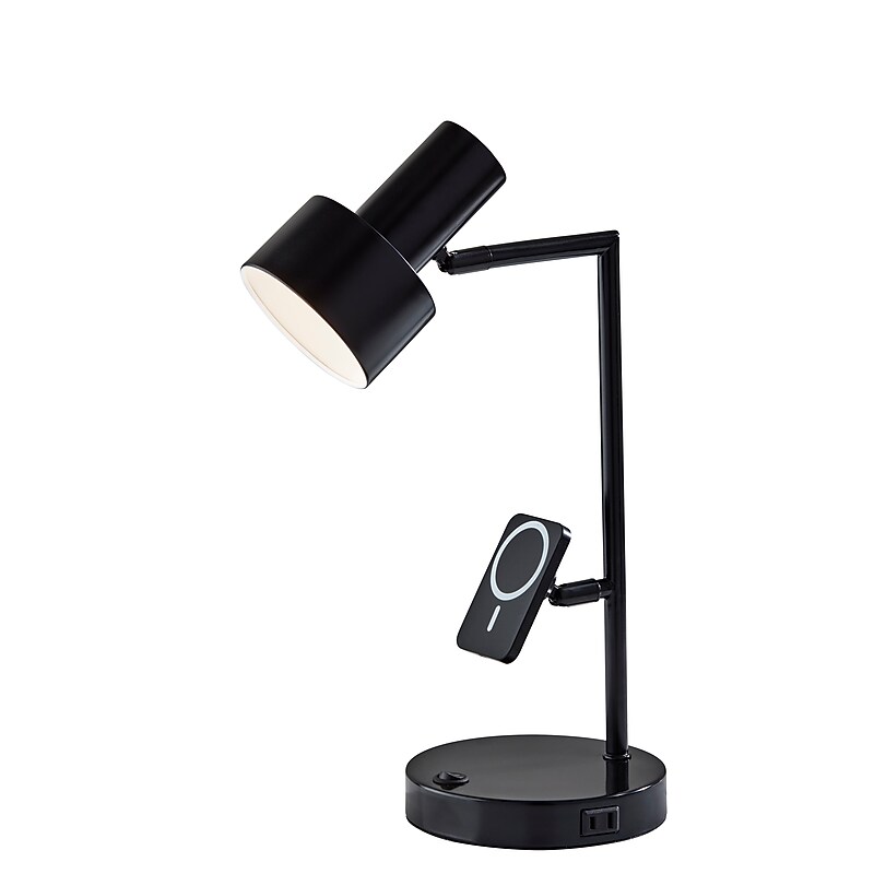 Adesso Rowe Supercharger Incandescent Desk Lamp, 19"H, Black (2606-01) image 1