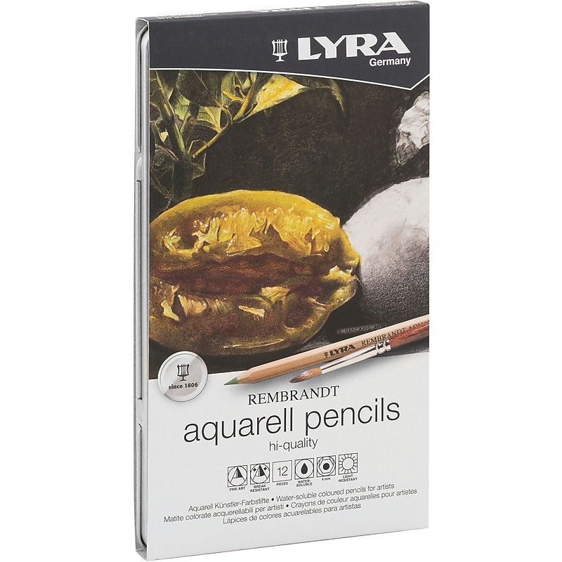 Lyra Rembrandt Aquarell Watercolor Pencil Set Tin, Assorted Colors, 12/Pack (LYXL2011120) image 1