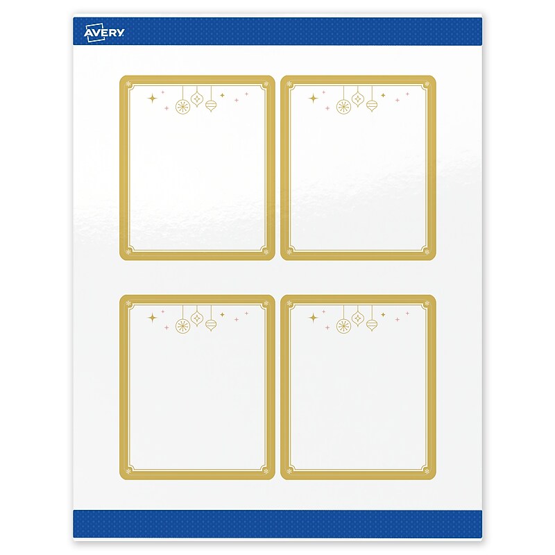 Avery Rectangle Multipurpose Labels, 4" x 3-1/3", White, 40/Pack (19479370531) image 1