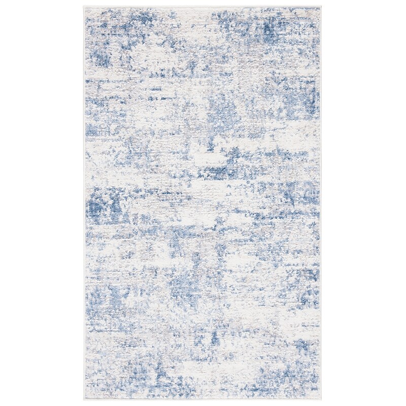 Safavieh Amelia Collection 3' x 5' Rectangle Area Rug, Machine Made, Ivory/Blue (ALA700A-3) image 1
