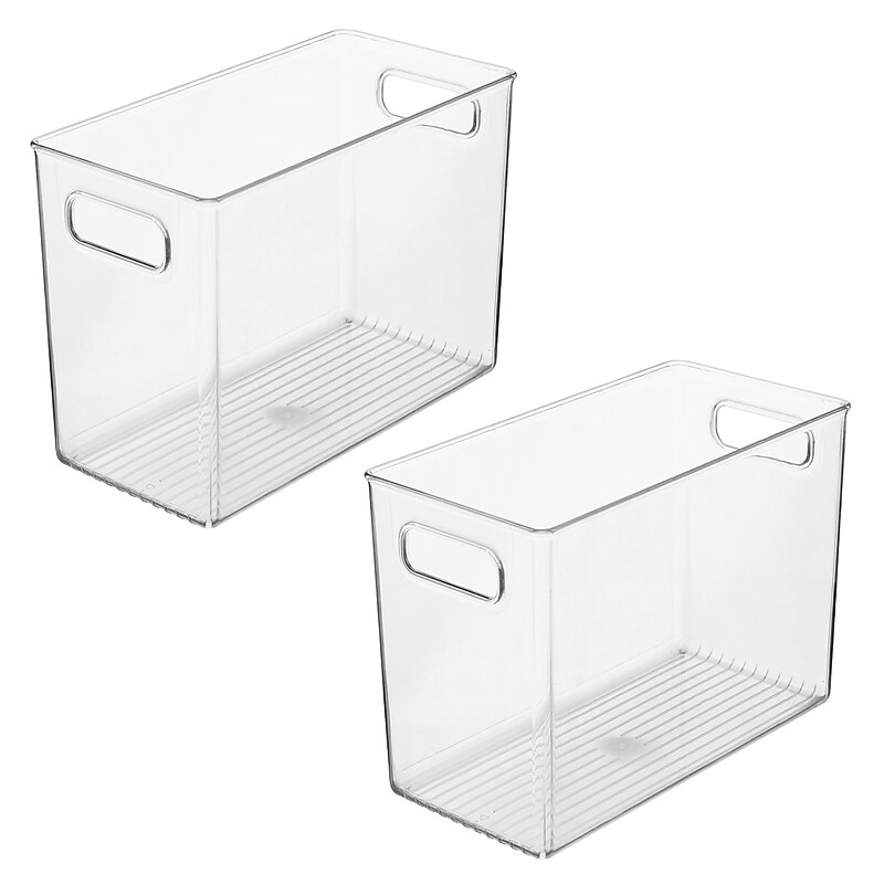 iDESIGN Small Stackable Plastic Storage Bin, Clear, 2/Pack (29401M2) image 1