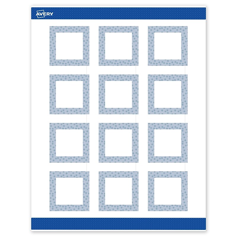 Avery Laser/Inkjet Square Multipurpose Labels, 2" x 2", White, 120/Pack (S00F8G) image 1