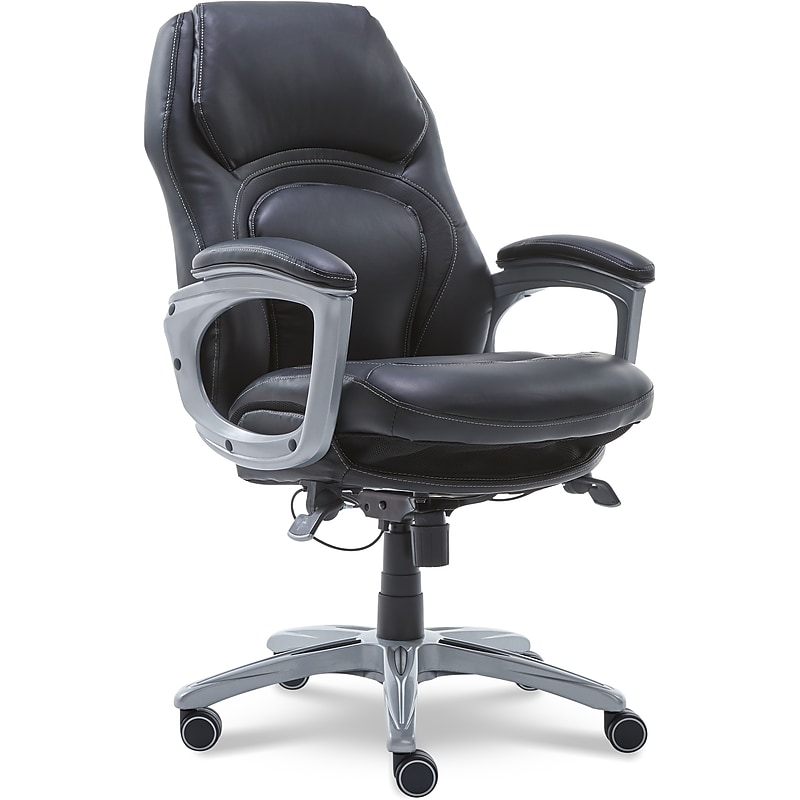 Serta Back in Motion Bonded Leather Executive Chair, Smooth Black (43521OSS) image 1