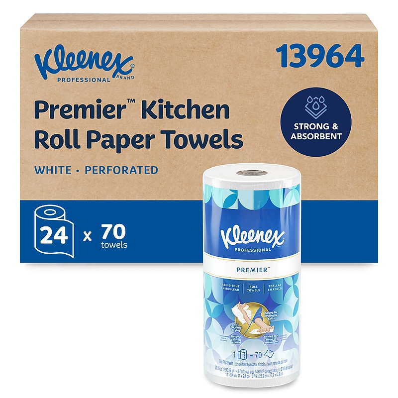 Kleenex Premiere Paper Towels, 1-ply, 70 Sheets/Roll, 24 Rolls/Pack (13964) image 1