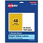 Avery Laser/Inkjet Round Multipurpose Labels, 1" Dia., Bright Yellow, 1920/Pack (94500)~#|#~0BB2F16B-A7AB-48EE-8C331C9FE4BD2017_sc7