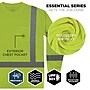 GloWear 8368 High Visibility Long Sleeve T-Shirt, ANSI Type R Class 3, Lime, Large (22054)~#|#~0BC12E07-8A72-4315-B5426AA34E930E3C_sc7