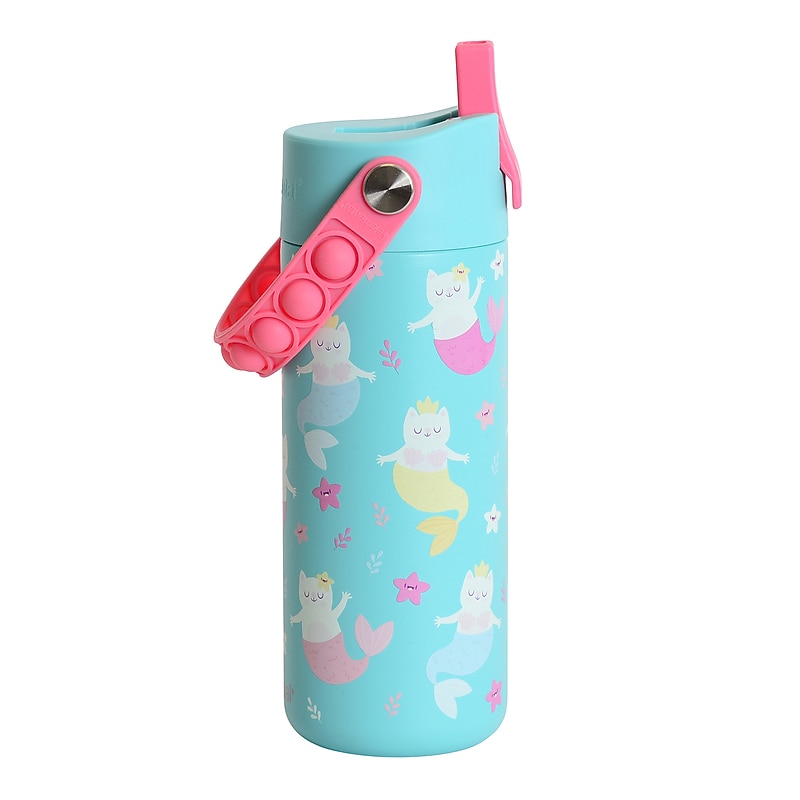 Elemental Core Pop Stainless Steel Double Wall Insulated Water Bottle, 18 oz., Meowmaid (EBC18MWM25P) image 1