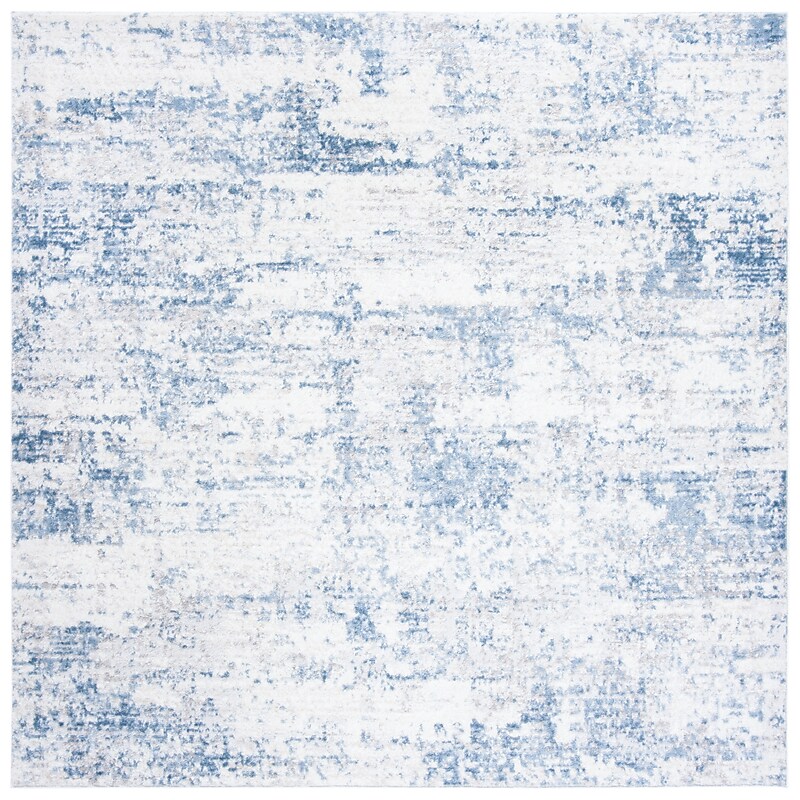 Safavieh Amelia Collection 8' x 8' Square Area Rug, Machine Made, Ivory/Blue (ALA700A-8SQ) image 1