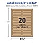 Avery Laser/Inkjet Rectangle Multipurpose Labels, .75" x 3.5", Kraft Brown, 2000 Labels/Box ( 94217)~#|#~0BC6B5E2-DFBD-4B47-A34141C72ABB6E02_sc7