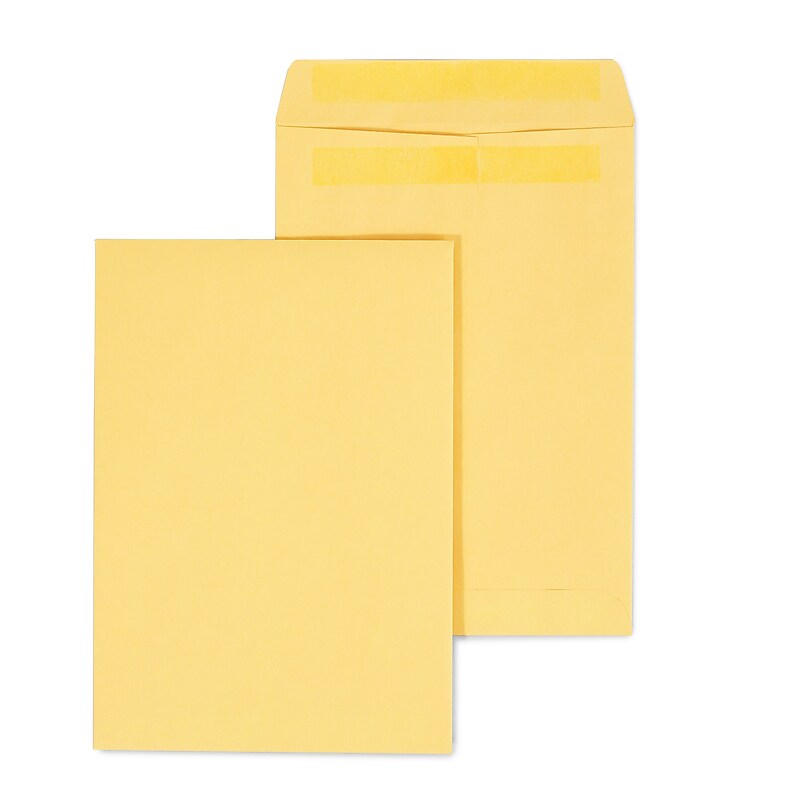 Staples Self Seal Kraft Catalog Envelopes, 7.5"L x 10.5"H, Brown, 100/Box (534792/17105) image 1