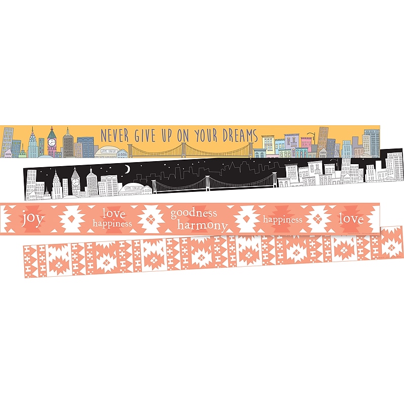 Barker Creek City Skyline Borders/Trim, 0.25" x 70", Assorted Colors, 24/Set (4040) image 1