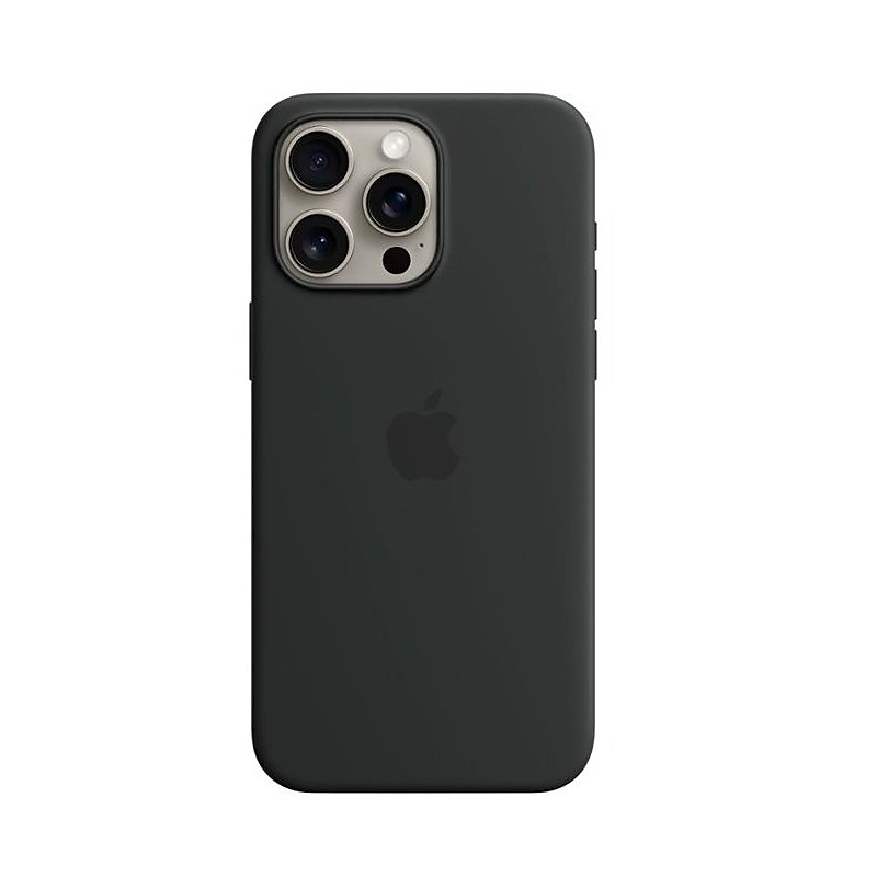 Apple iPhone 15 Pro Max Silicone Case with MagSafe, Black (MT1M3ZM/A) image 1