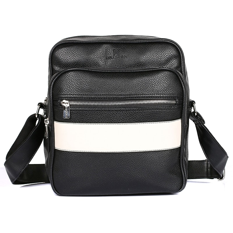 Karla Hanson Rogers Faux Leather Cross-Body, Black/White (71102WHITE) image 1