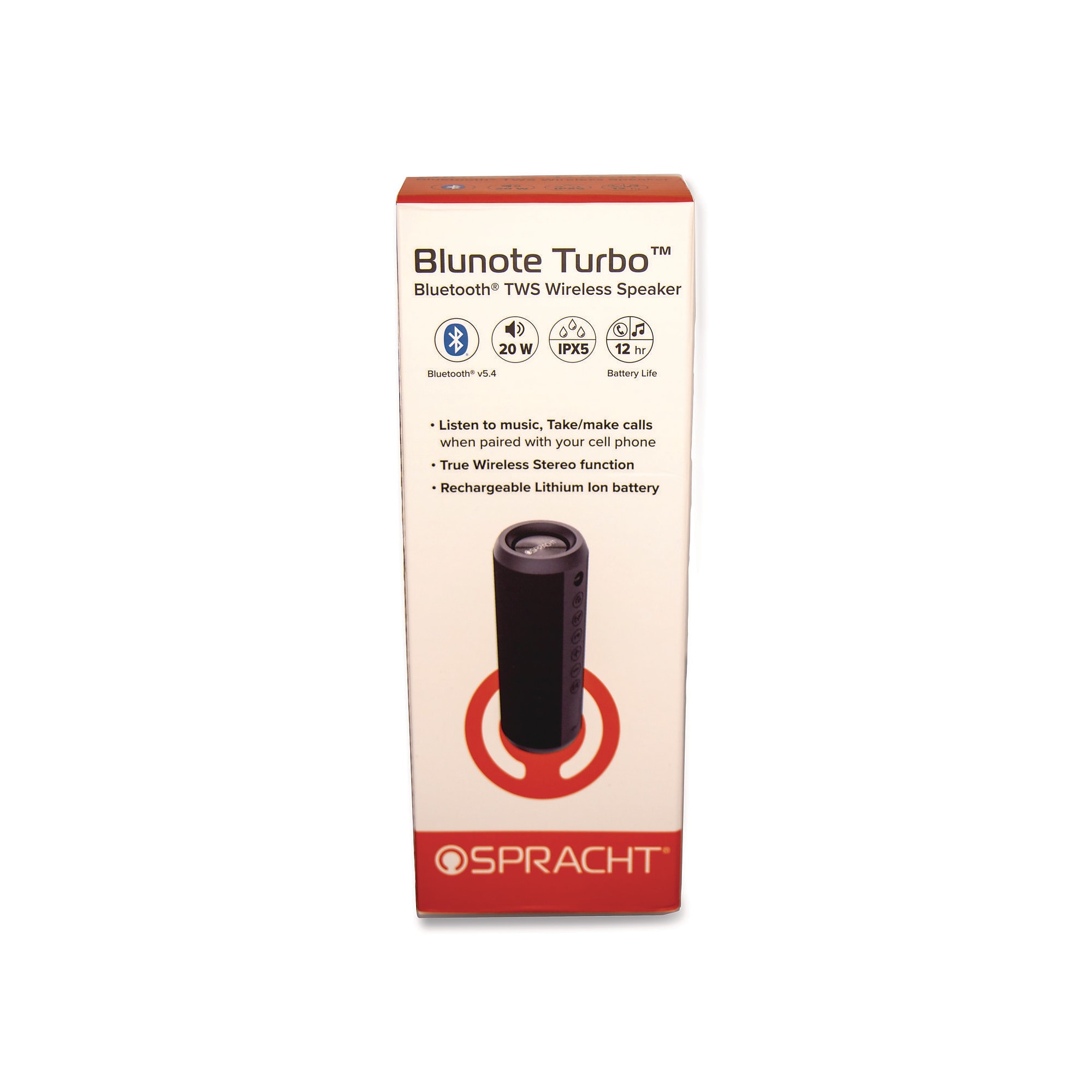 Spracht Blunote Turbo Wireless Bluetooth Speaker, Water Resistant, Black (WS5010) Sansujyuku sansujyuku.com