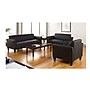 Alera Reception Lounge Series Leather Sofa with Wooden Feet, Black (ALERL21LS10B)~#|#~0BF44446-C95F-4955-B42E2EED607B5B35_sc7