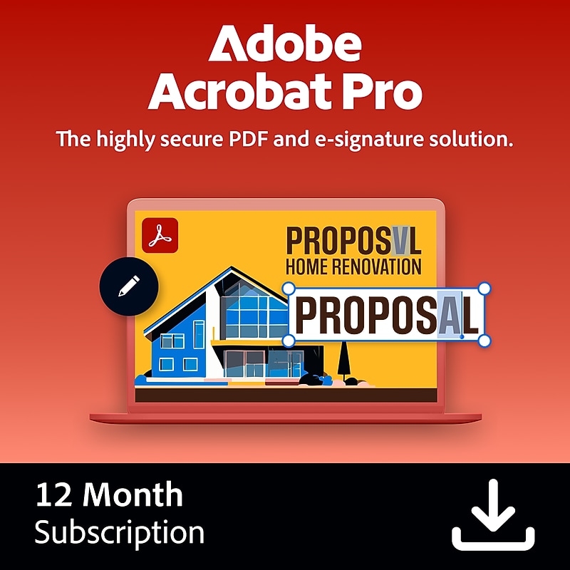 Adobe Acrobat Pro DC for 1 User, Windows and macOS, Download (ADO951800V553) image 1